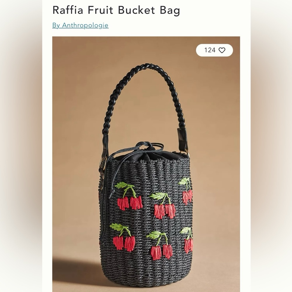 Anthropologie raffia cherry bag 🍒